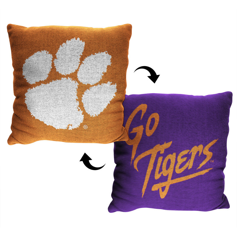 Orange and White Woven Jacquard Team Pillow Set