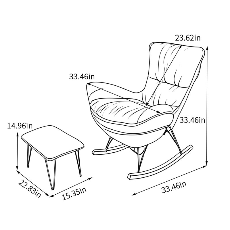 Chaise berçante confortable et respirante, Bleu très foncé