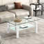 Table basse de salon en verre trempé transparent, 2 couches-125538014-125538012