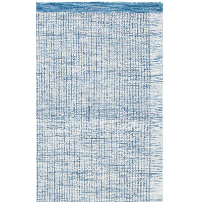Baer Hand Tufted Wool/Cotton Rug in Ivory/Blue