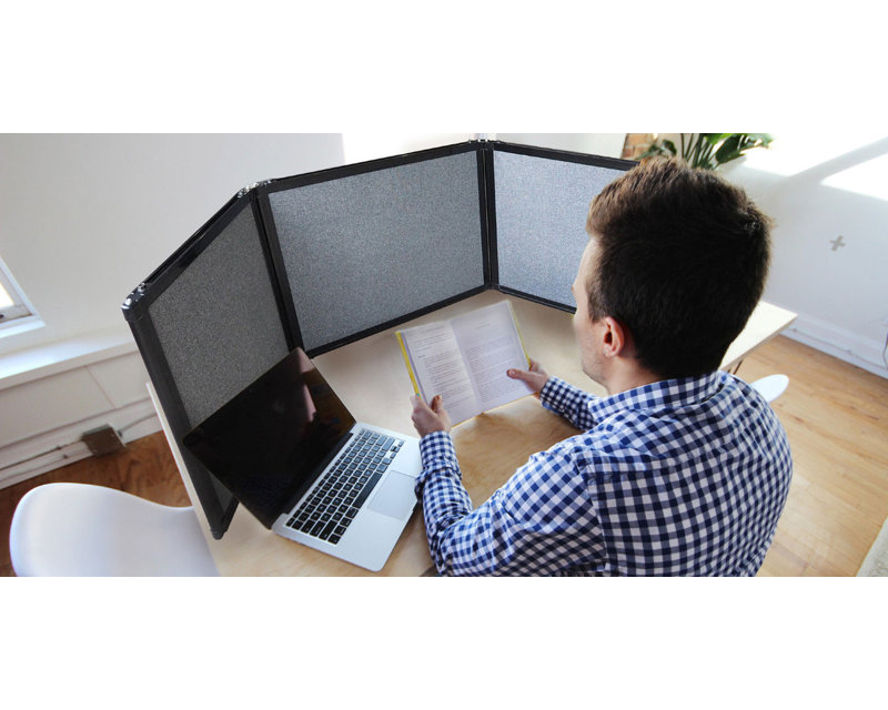 Plateau de table pliable 24 po Soundsorb, H 24 po x l 78 po x P 2 po, Noir