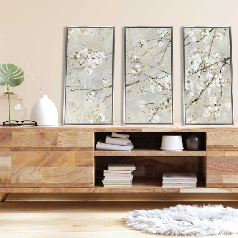 «Blossom Confetti» par Sally Swatland, reproduction sur toile flottante 3 pièces, H 33,5 po x l 52,5 po x P 2 po