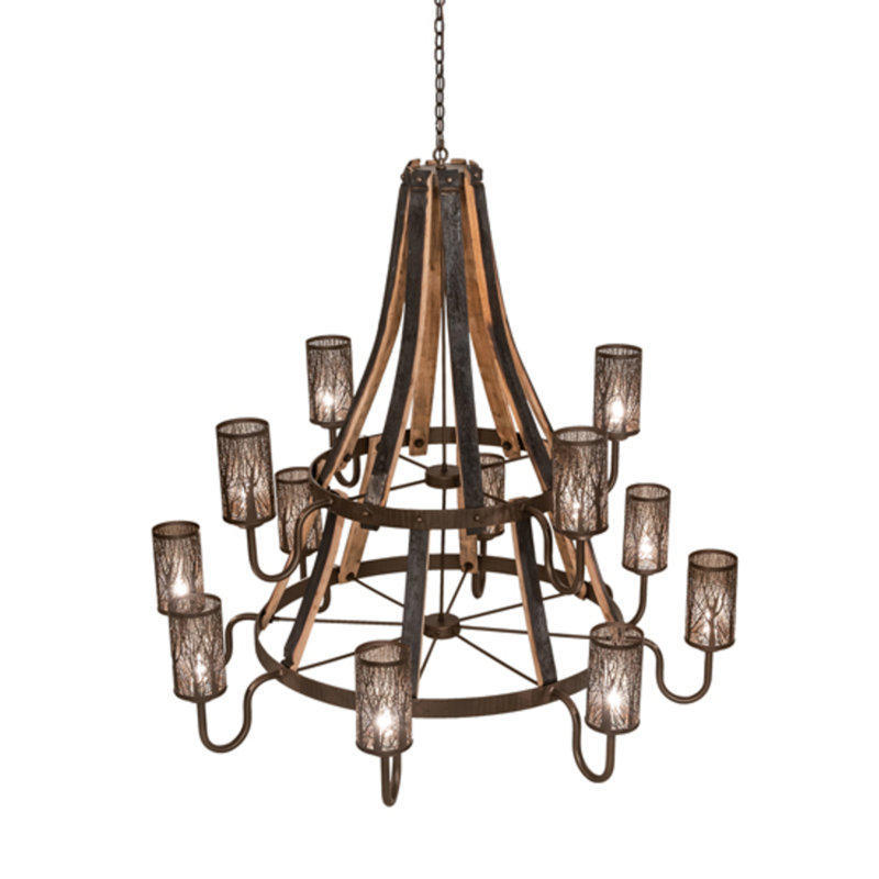 Barrel Stave 12 - Light Chandelier