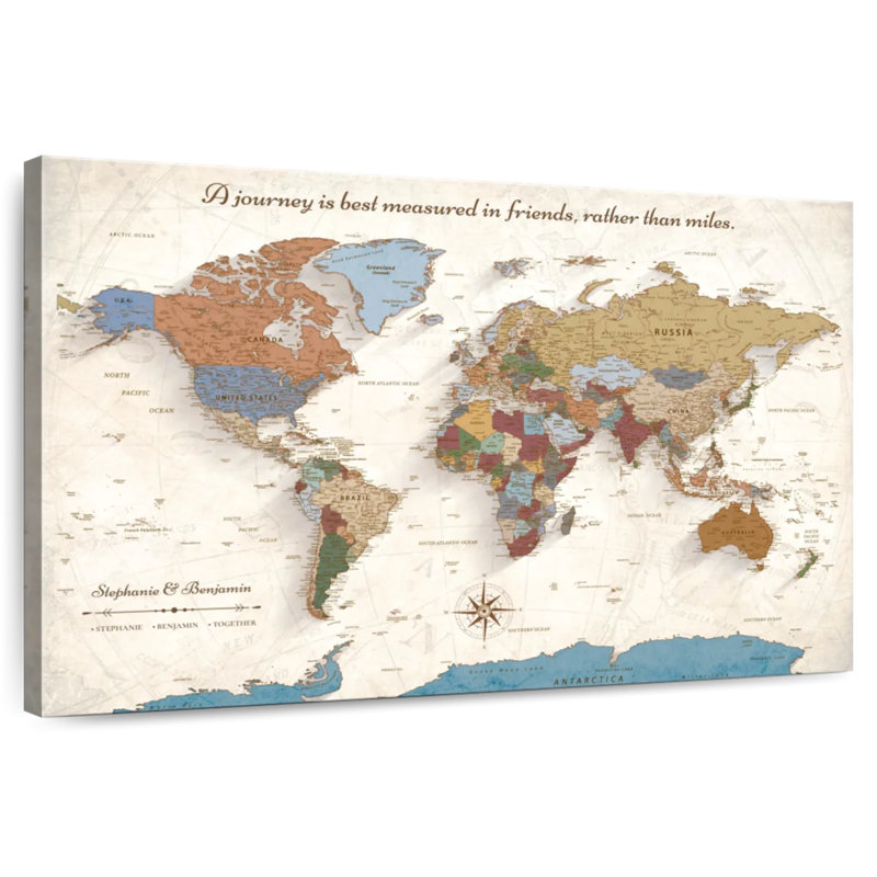 Carte du monde personnalisée en épingle à épingle V, H 30 po x l 45 po, Oui