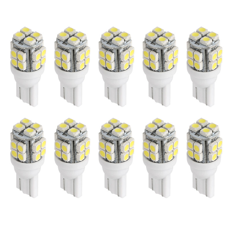10 pièces 12V T10 ampoule à DEL avec coin en forme de dôme intérieur et éclairage à DEL