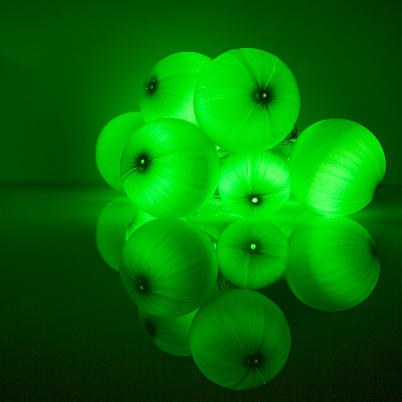 72" 10 Light LED Christmas Ornament String Lights, Green