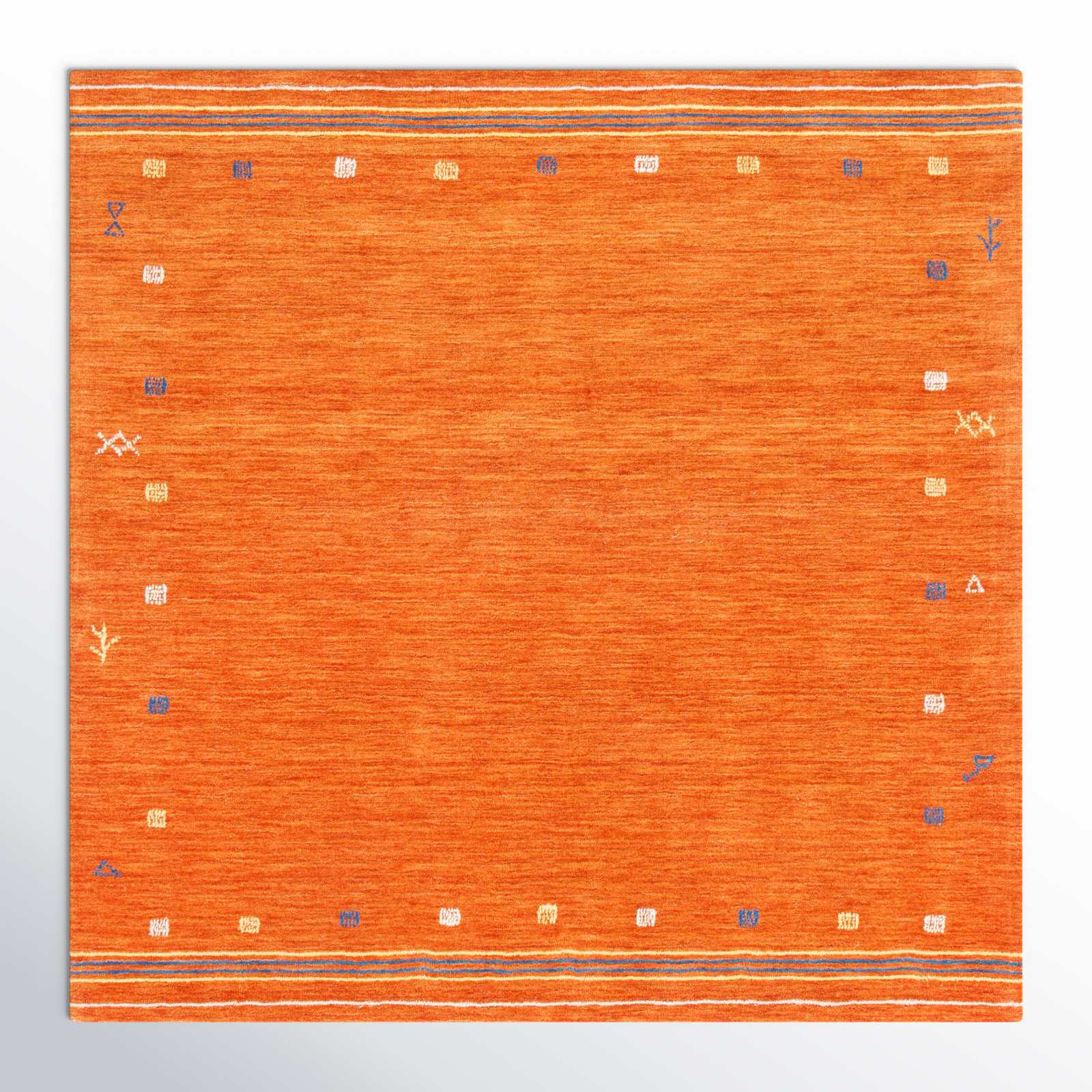 Danette Rust Hand-Loomed Wool Rug, Square 8'