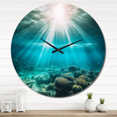 Underwater Coral V Metal Wall Clock