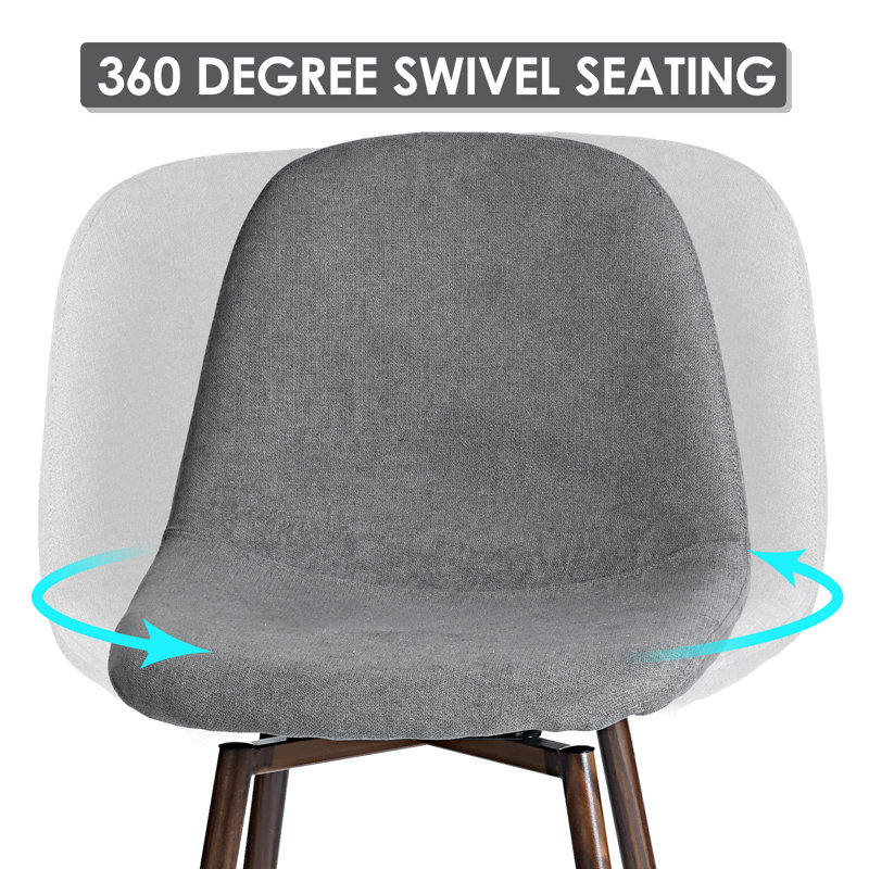 Gillham 360° Swivel Bar Height Stools Solid Back Bar Chairs with Backrest, Footrest for Kicthen/Bar