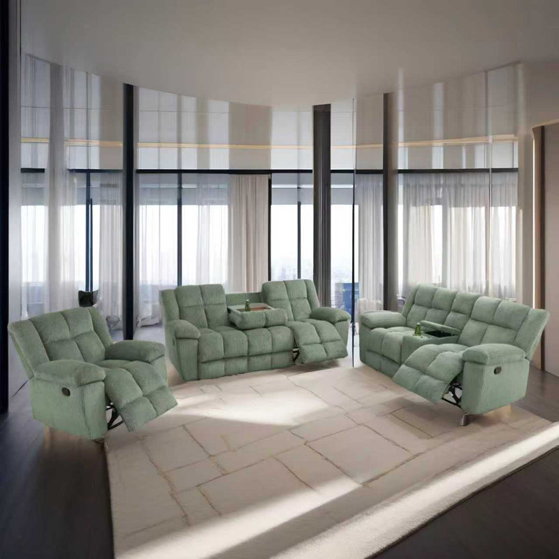 Ensemble de canapé inclinable 3 pièces Green Mint
