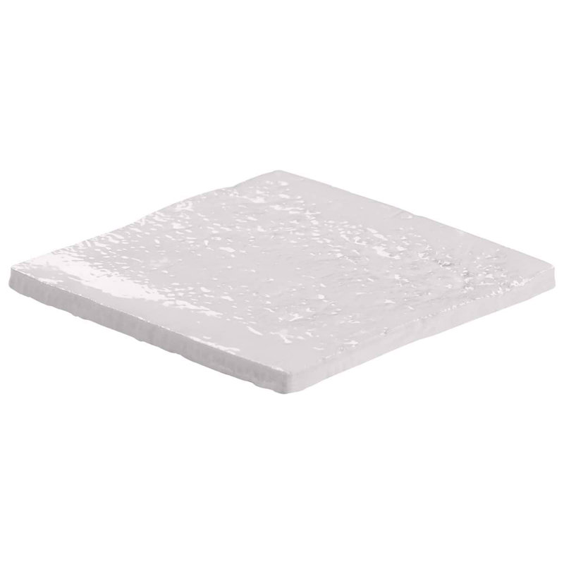 Navari 5x5 Textured Matte Ceramic Tile, White Polished