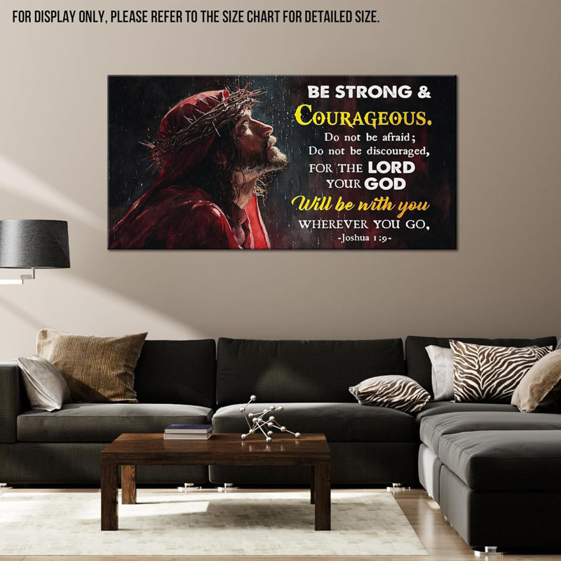 Art mural Jésus - Jésus inspirant, décoration murale avec écriture, art mural chrétien sur toile pour le salon, art sur toile tendue encadrée, 20 po x 40 po