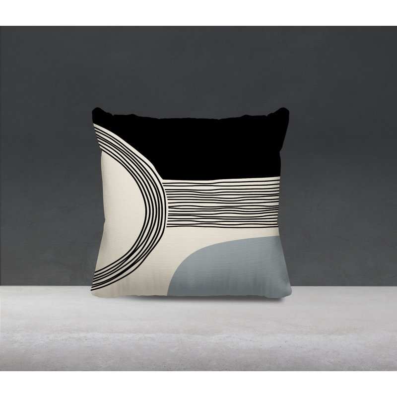 Cassie Outdoor Reversible Throw Pillow, 17"H x 17"W, Gray/Cream/Black