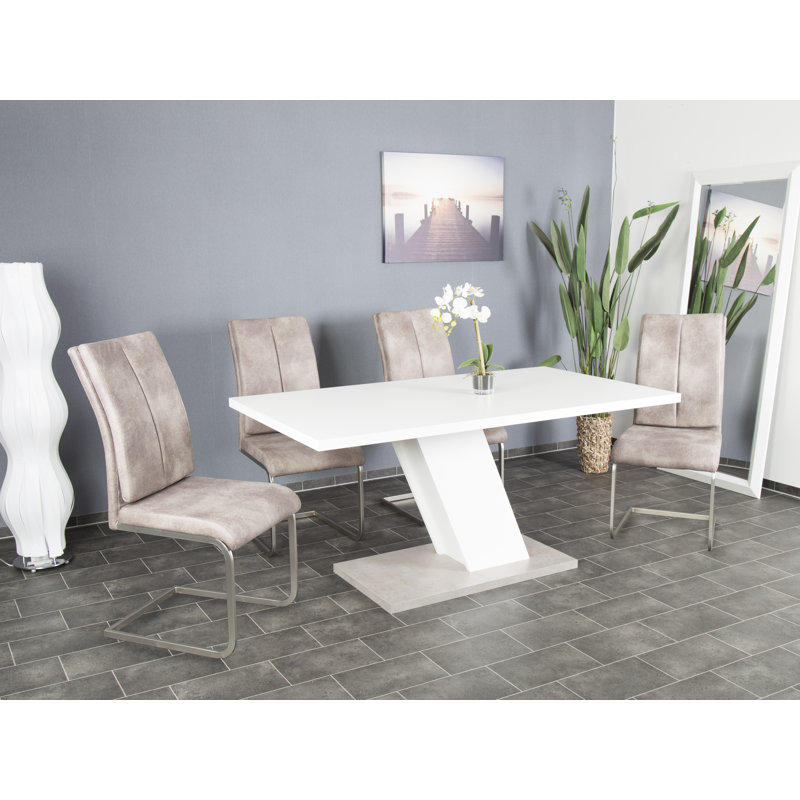 Munson Microfiber / Microsuede Upholstered Cantilever Chair, Grey/Brown/Blue