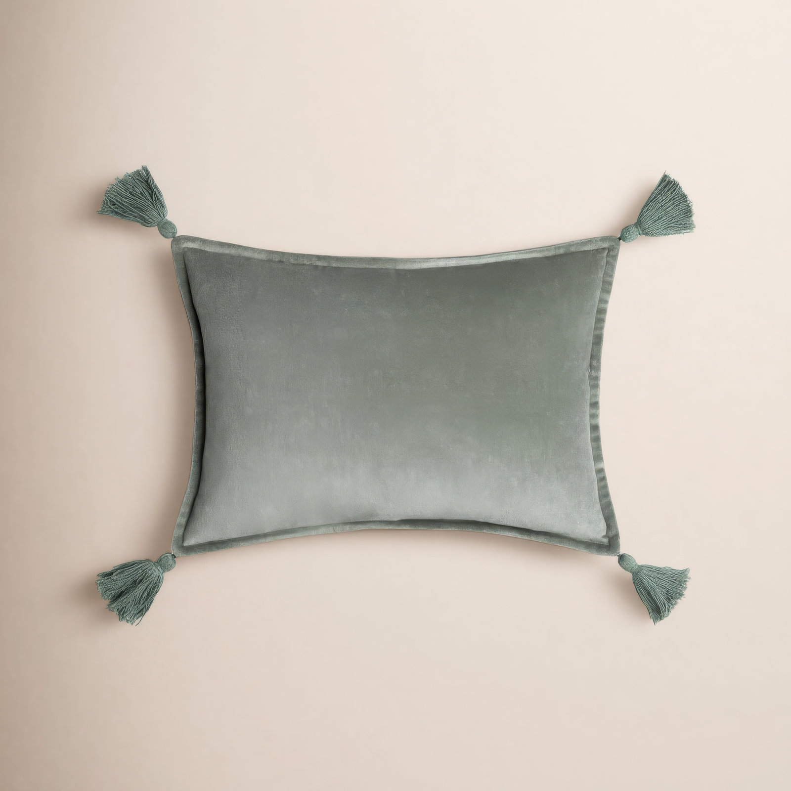 Norwin Tassels Cotton Lumbar Throw Pillow, Sea Foam, Pillow Cover Only - No Insert