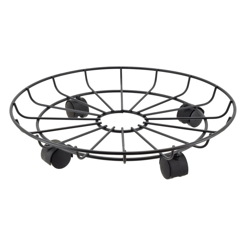 Alphonsus Metal Weather Resistant Caddy Plant Stand, 17.5"