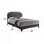 Grand lit en tissu gris Tradilla