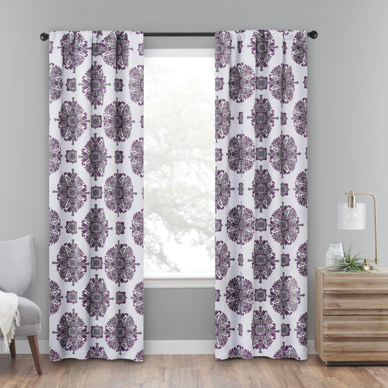 Eclipse Olivia Room Darkening Thermaweave, Rod Pocket Window Curtain Panel, 37" W x 95" L, Aqua