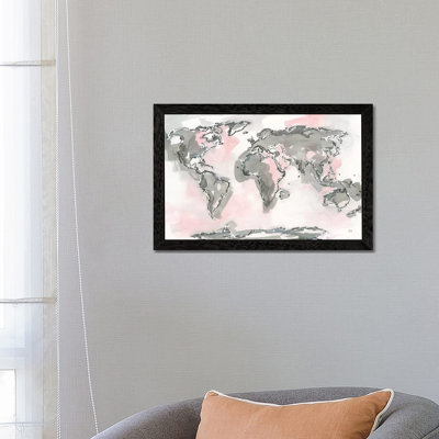 World Map Blush by Chris Paschke - Painting on Canvas