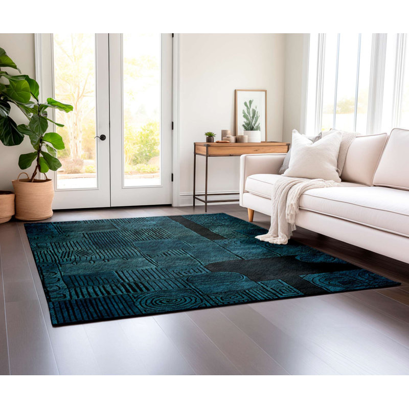 Tapis élégant 4,6 x 7,2 pieds, 60% coton et 40% polyester, 1100 g / m² | Dessous en coton antidérapant, tissé à la machine, impression numérique | Épaisseur totale de 0,3 po, lavable à 30 ° C | Parfait pour le salon et la chambre à coucher
