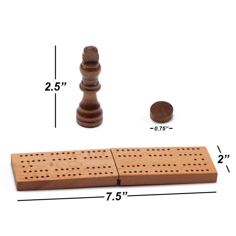 Deluxe Wooden 7-in-1 Board Game Set with Storage