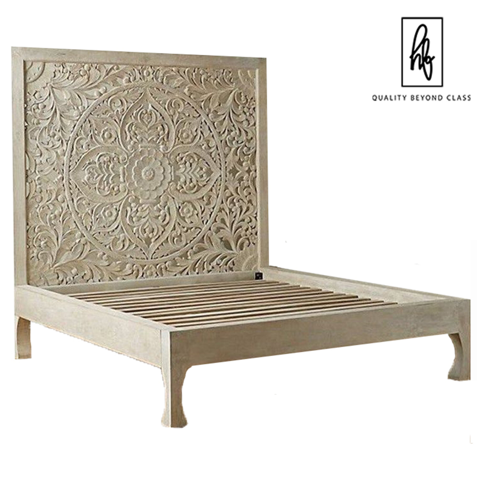 Hand-carved Solid Wood Queen King Bed Headboard Headboards 