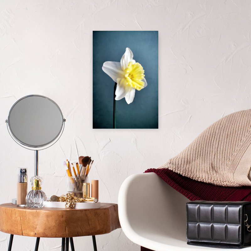 Art contemporain avec art floral, H 12 po x l 8 po