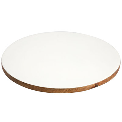Plateau de service 14 pouces en bois paresseux blanc
