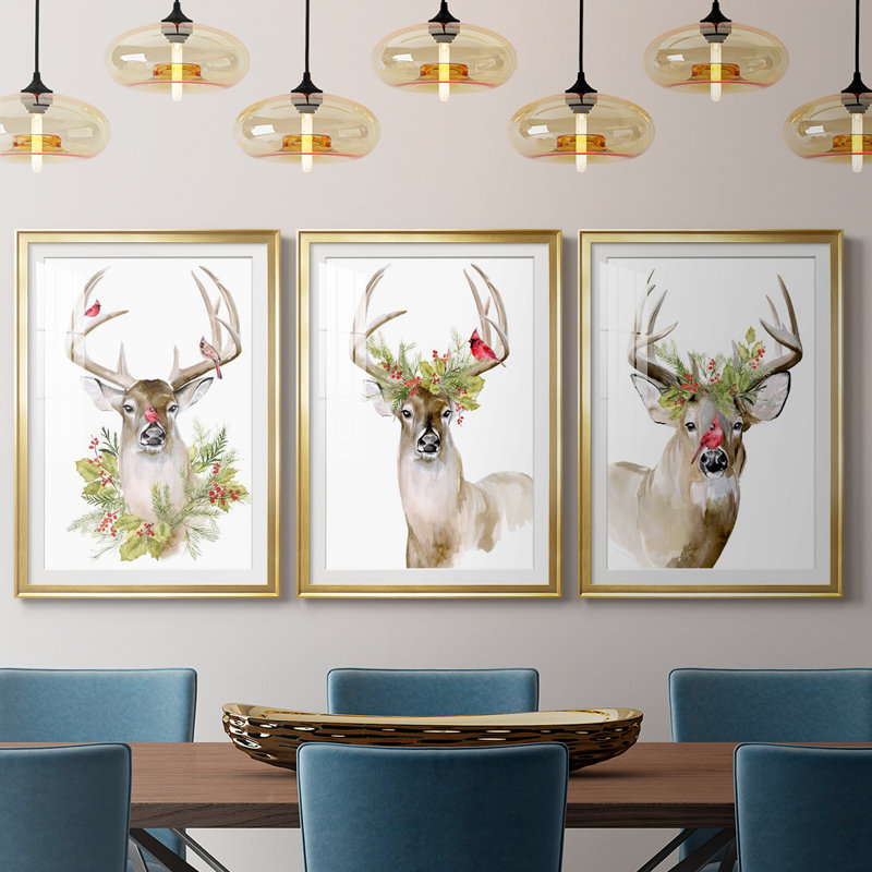 Collection Holiday B Deer, H 15 po x l 19 po, Doré