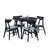  42” Round Modern Wooden Dining Table, Black-1006868441