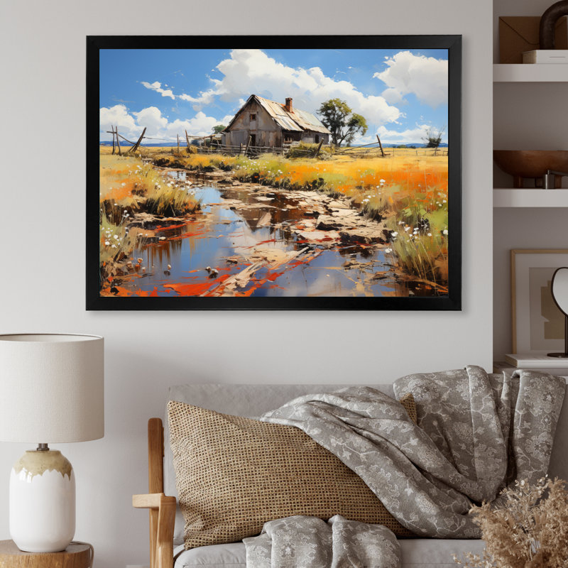 Markisa Farmhouse Expressive Countryside I - Imprimé, Cadre simple noir, H 34 po x l 44 po x P 1,5 po