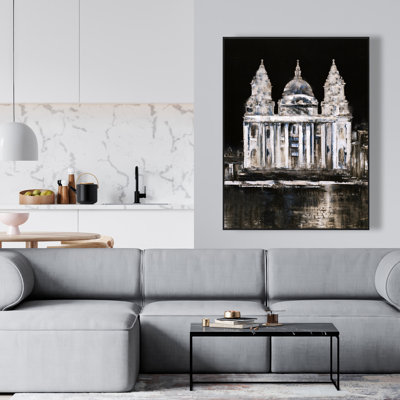 Toile blanche Monument | Décoration de chambre fond sombre