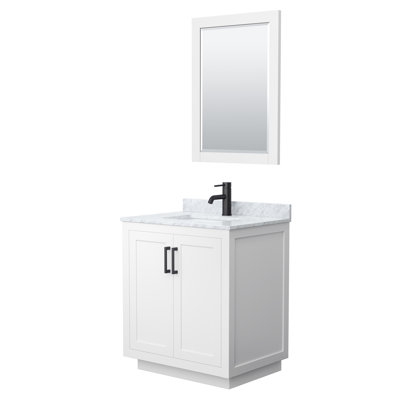 Ensemble de meuble-lavabo simple autoportant 30 po avec plateau en marbre Miranda 24 po Miranda