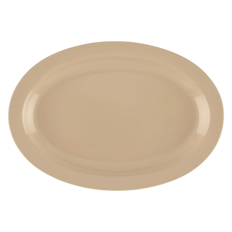 GET Plateau de service ovale en mélamine OP-610-MIX, H 1 po x L 10 po x l 6,75 po, Brun clair