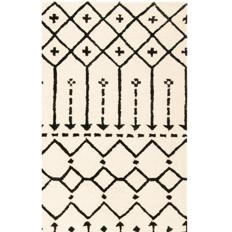 Griffiths Hand Tufted Wool Geometric Rug, Runner 2'3" x 6'