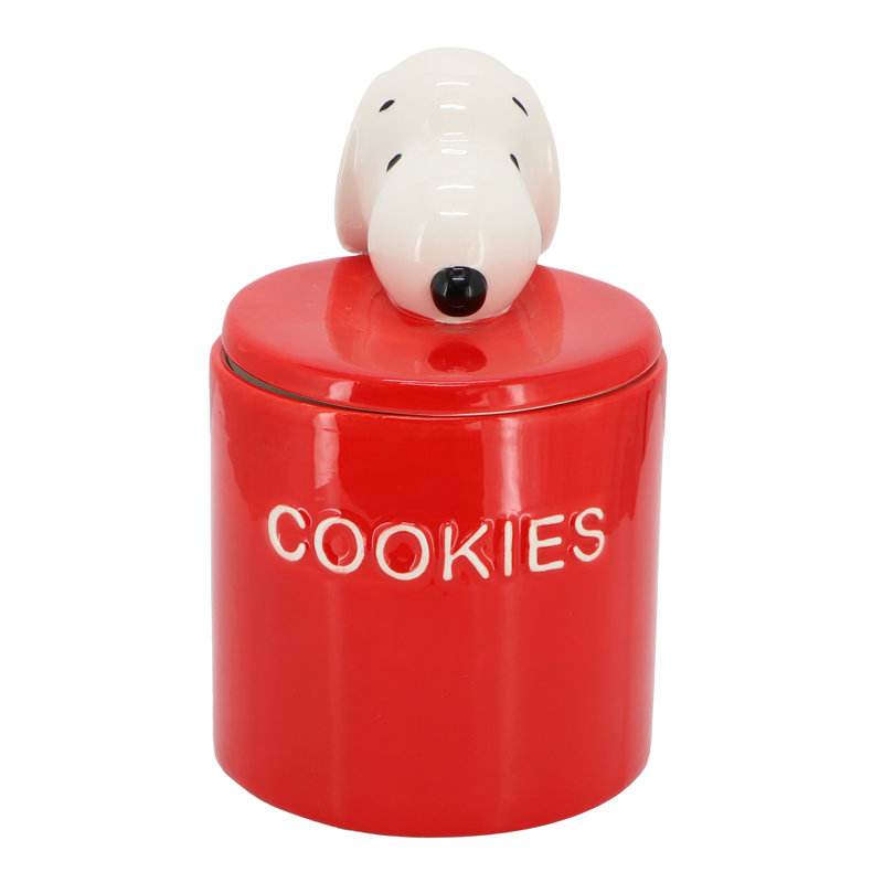 Bocal à biscuits Snoopy en céramique 8,2 pouces avec couvercle Peanuts Hello Cookies