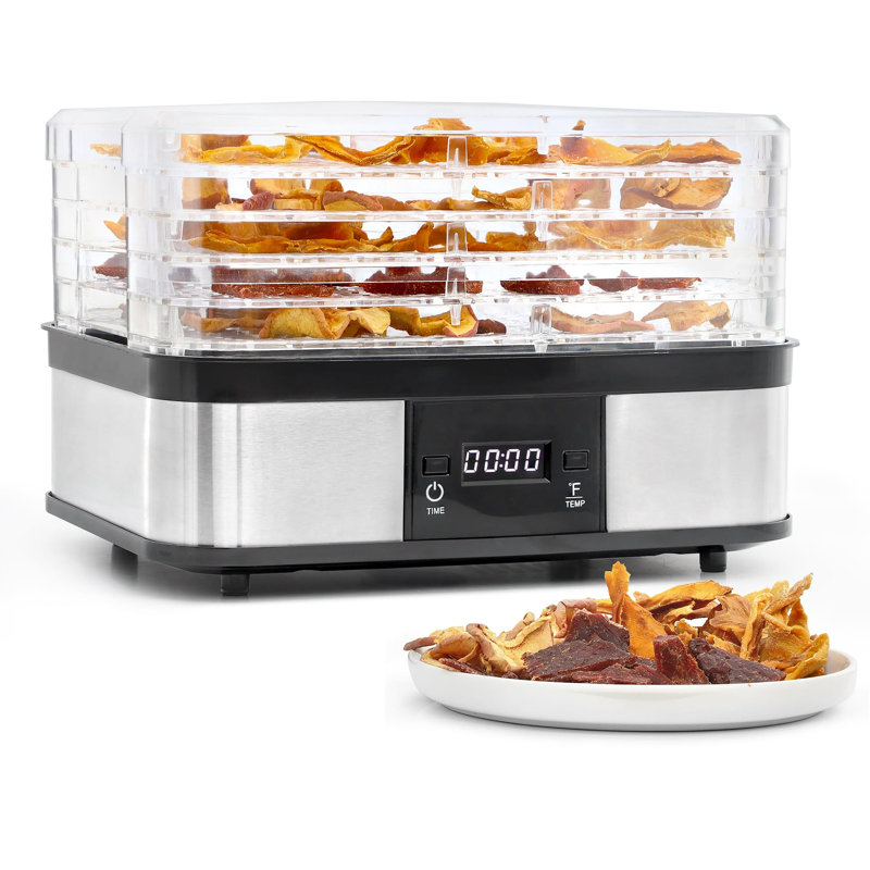 Food Dehydrator Machine With Timer And Temperature Control, 5-tray Electric Dehydrator For Fruit, Vegetables & Jerky, Even Airflow Drying System