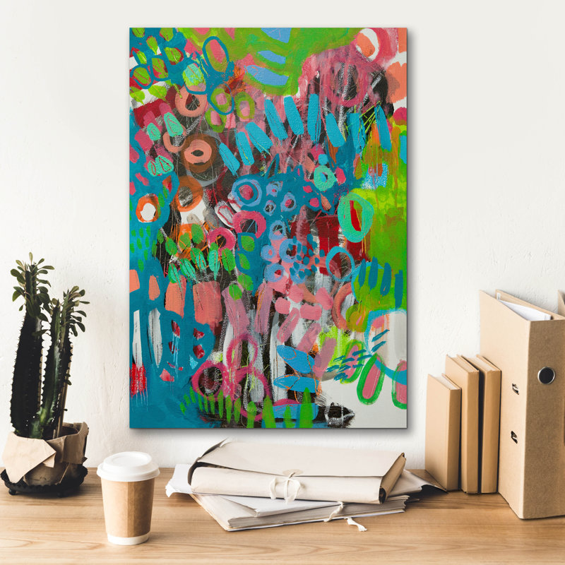 «Crazy Abstract Gardens No. 4» par Lindsey McAlister, art mural sur toile, 18 po x 26 po