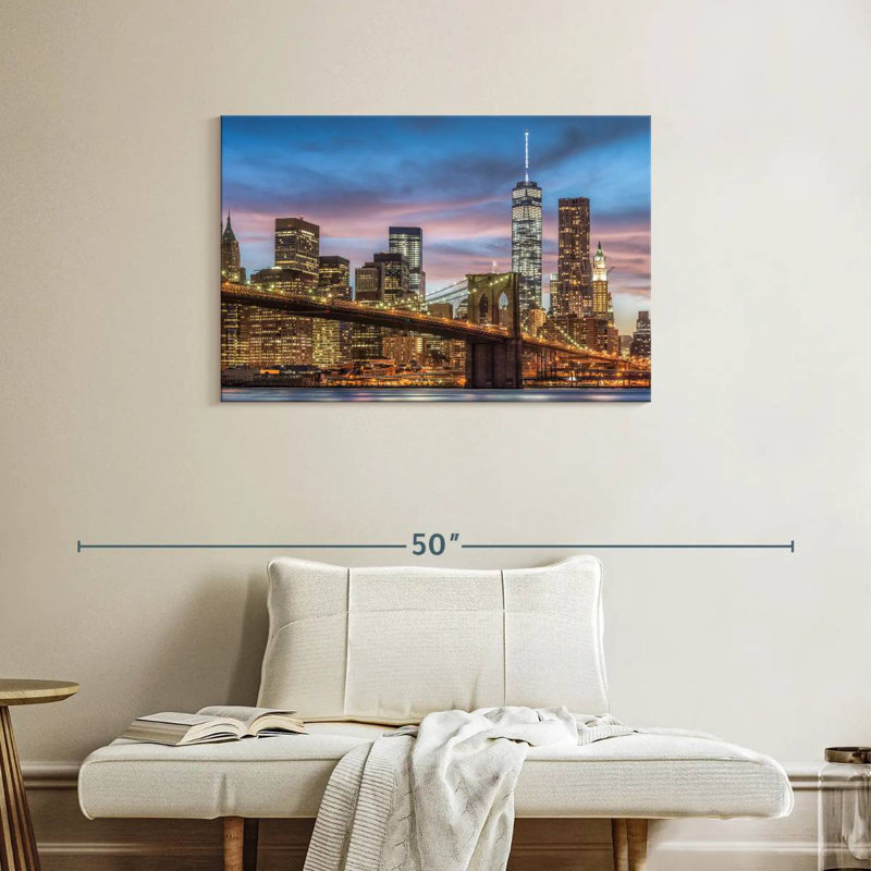 Lilie Brooklyn Bridge Skyline, H 24 po x l 36 po