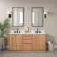 Carter Meuble-lavabo double en teck naturel