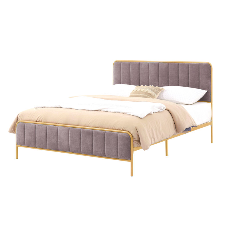 Ashley Upholstered Queen  Bed Frame, Gray