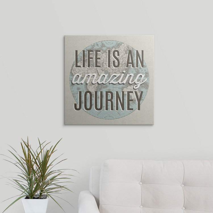 « incroyable voyage », art textuel French World Map Inspiration, H 35 po x l 35 po x P 1,5 po, Toile