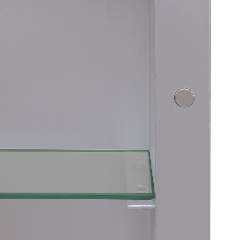 Armoire à pharmacie rectangulaire avec miroir, Argent argent
