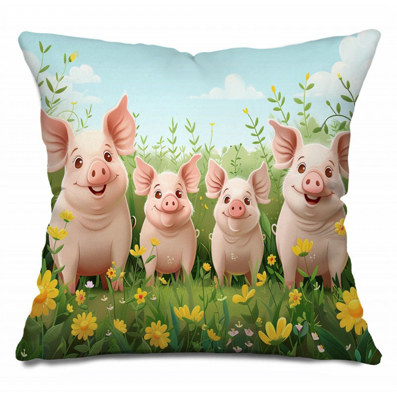 Coussin en coton réversible, H 16 po x l 16 po