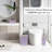 Bathroom Accessories Set 6 Piece Bamboo Bath Ensemble Includes Soap Dispenser, Toothbrush Holder, Toothbrush Cup, Soap Dish For Decorative Countertop And Housewarming Gift, White-1508006064