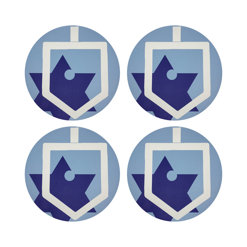 Dreidel Vegan Leather Round Coasters