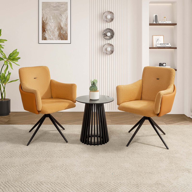 Ensemble de 2 chaises pivotantes 360 °, Orange
