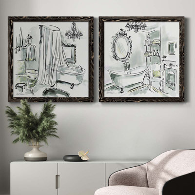 " Opulent Bath I " 2 - Pieces Painting Print
