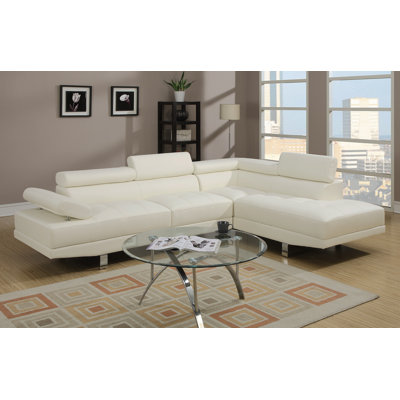 Sectional Living Room Furniture Adjustable Headrest Right Facing Chaise & Left Facing Sofa by Ivy Bronx
