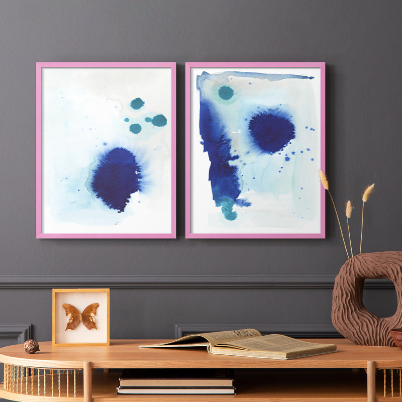 Pièce de rechange bleue I-Premium, reproduction encadrée - prête à être accrochée - aucun clou requis - aucun clou requis